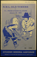 1970 Vintage Hockey Program NHL Old Timers TV Press Radio Stars Harry Watson