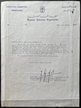 Load image into Gallery viewer, 1979 Yasser Arafat Typed Signed Letter Addresses Palestinian Israel Conflict LOA
