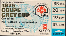 Load image into Gallery viewer, 1975 Grey Cup Game Program + Ticket Stub Edmonton Eskimos Football Vintage CFL
