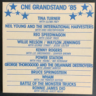 1985 CNE Grandstand Concert Schedule Springsteen Young & Other Legends