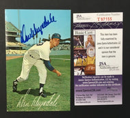 Don Drysdale Autographed Baseball Photo Postcard Los Angeles Dodgers JSA