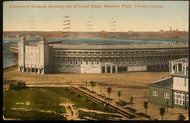 1913 Hanlan's Point Stadium Postcard Toronto Maple Leafs Baseball Babe Ruth HR