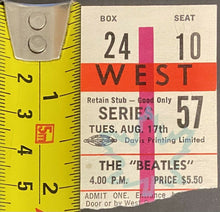 Load image into Gallery viewer, Aug 17 1965 Beatles Concert Ticket Stub Maple Leaf Gardens CHUM Chart Contest
