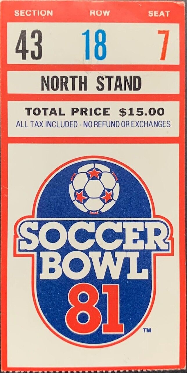 1981 NASL Soccer Bowl Ticket Stub Chicago Sting New York Cosmos Vintage Football