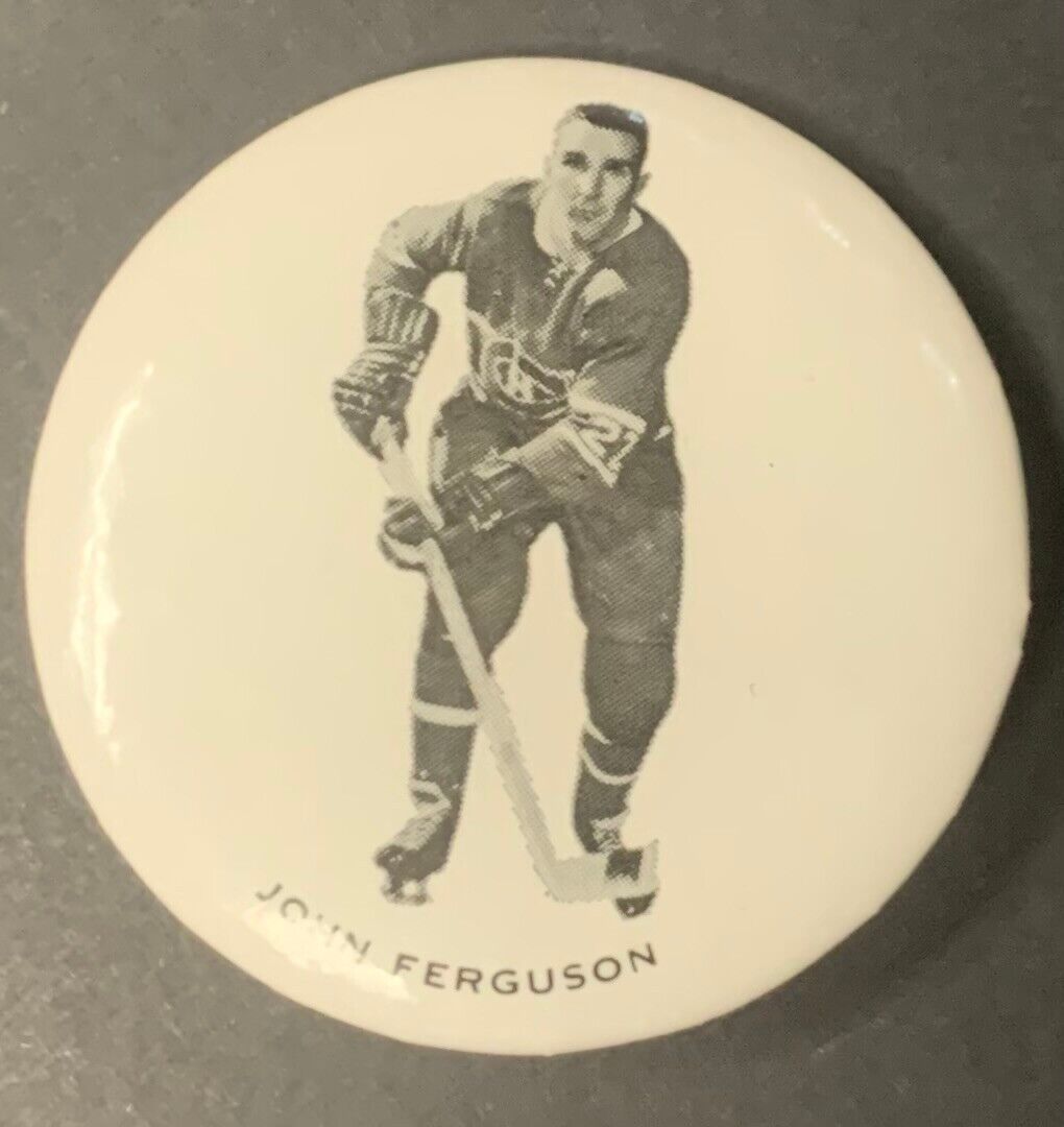 1971 Vintage Montreal Canadiens John Ferguson Pinback NHL Hockey Button