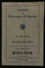 Load image into Gallery viewer, 1923 Football Scorecard + Pinback W/ Football Canisius Golden Griffins vs Dayton
