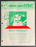 1956 Toronto Maple Leaf Baseball Club Newsletter International League Christmas
