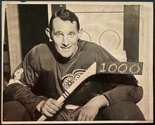 Load image into Gallery viewer, 1962 Historic Type 1 Photo Hockey Bill Gadsby 1000th NHL Game Detroit Olympia
