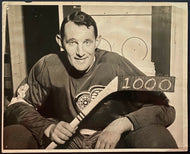 1962 Historic Type 1 Photo Hockey Bill Gadsby 1000th NHL Game Detroit Olympia