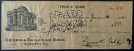 1930 Ty Cobb Signed Check MLB Baseball HOFer Autographed Bank Cheque JSA LOA
