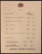 2003 Bob Kelly Signed Contract NHL Flyers Mitchell Marketing Appearances AJ