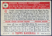 Load image into Gallery viewer, 1952 Topps Baseball Gordon Goldsberry #46 St. Louis Browns Vintage MLB Card
