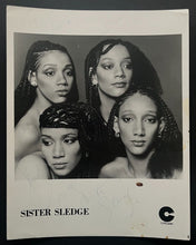 Load image into Gallery viewer, 1970s Sister Sledge Signed Publicity Photo All 4 Members Autographed Vocal Group
