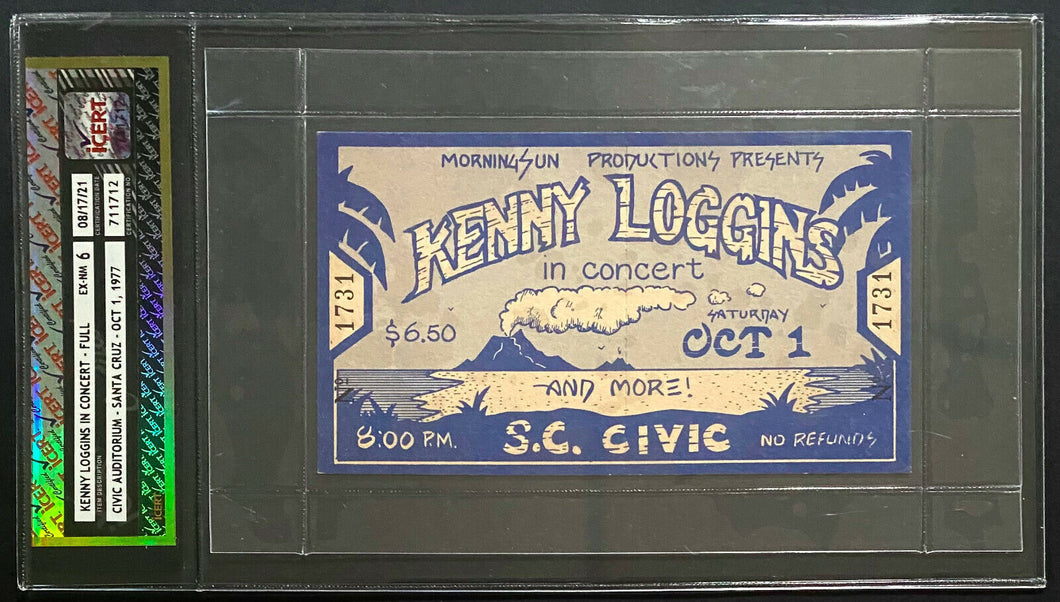 1977 Kenny Loggins In Concert Full Ticket Civic Auditorium EX-NM 6 iCert