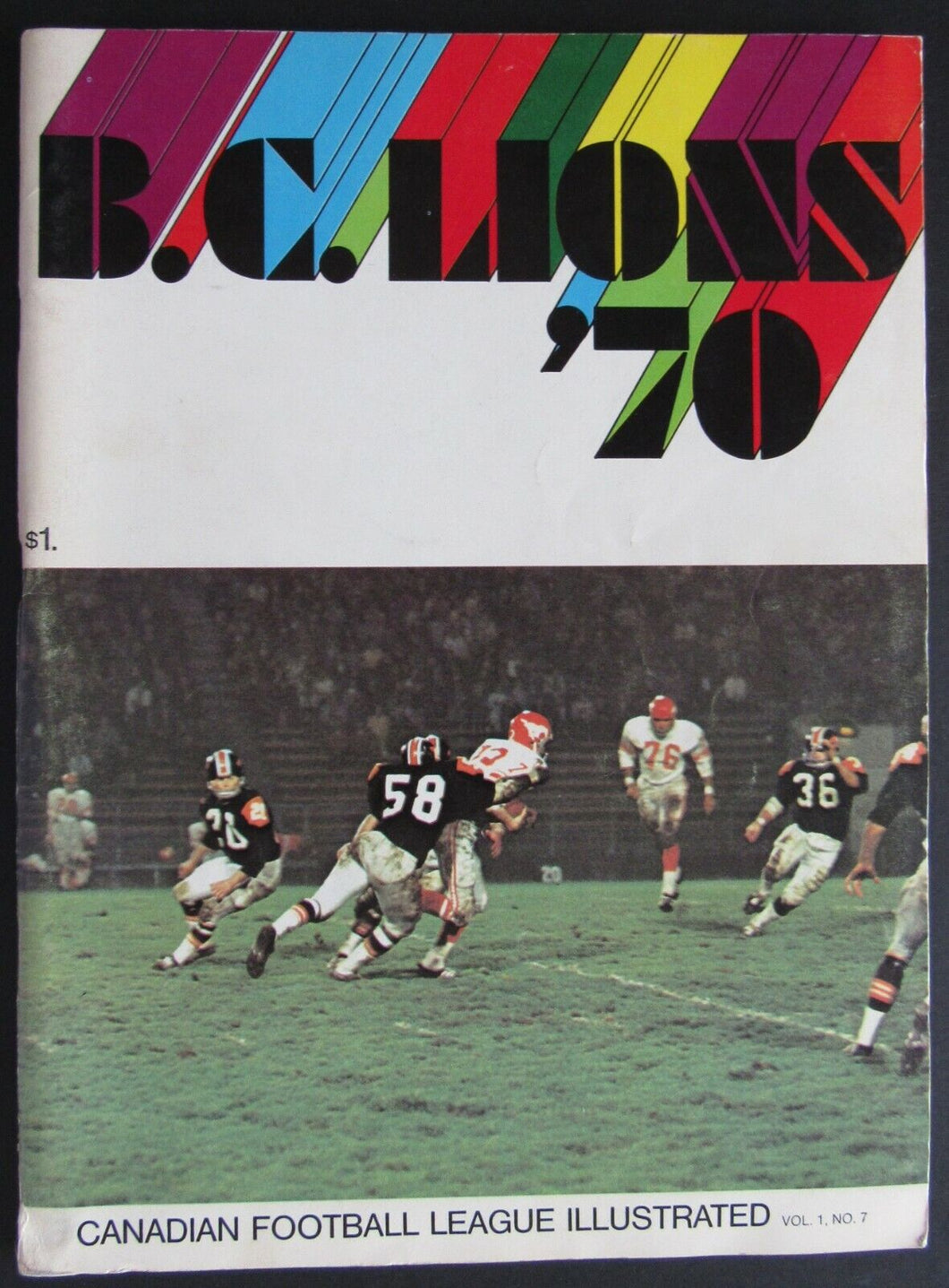 1970 Civic Stadium CFL Program + BC Lions Yearbook Hamilton Tiger Cats Toronto