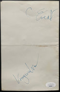 Chris Evert + Virginia Wade HOF Tennis Players Dual Signed Autographed Sheet JSA