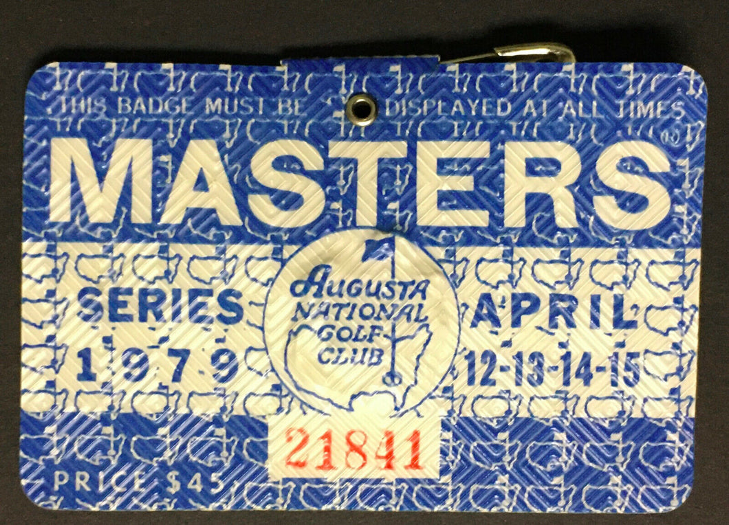 1979 PGA Golf Tournament Badge Augusta National Golf Club Georgia.Vintage