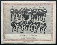 Load image into Gallery viewer, 1933-34 Original CCM Photo Montreal Maroons Vintage NHL Hockey CY Wentworth
