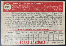 Load image into Gallery viewer, 1952 Topps Baseball #285 Cliff Fannin MLB Card St Louis Browns 5th Series
