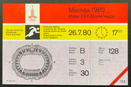 1980 Summer Olympics Moscow Track And Field Ticket Unused Athletics Vintage