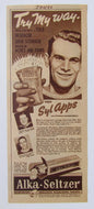 1940 Alka Seltzer Magazine Advertisement Syl Apps Toronto Maple Leafs Players