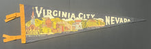 Load image into Gallery viewer, 1940s Virginia City Nevada Piper Opera House 27&quot; Felt Pennant Vintage
