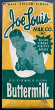 Load image into Gallery viewer, 1954 Vintage Boxing Legend Joe Louis Milk Company Buttermilk Carton W/ Picture
