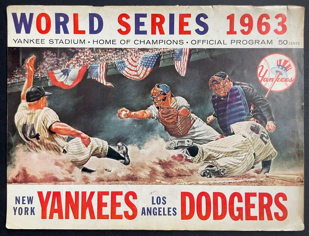 1963 New York Yankees v Los Angeles LA Dodgers MLB World Series Baseball Program