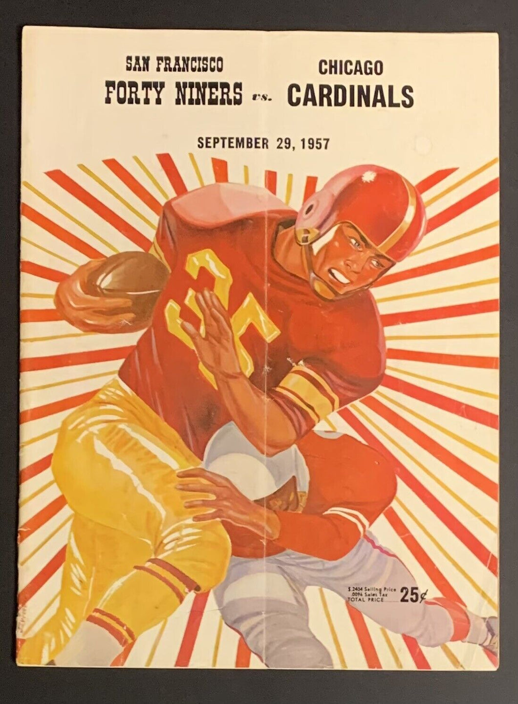 1957 Kezar Stadium NFL Season Opener Game Football Program 49ers vs Cardinals
