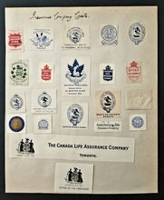 Load image into Gallery viewer, Early 1900s Sheet Insurance Company Shields/Crests/Coats of Arms Vintage
