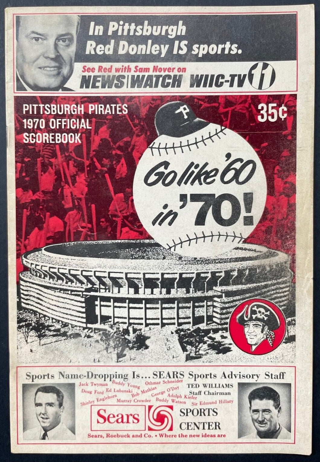 1970 Pittsburgh Pirates v Reds Three Rivers Inaugural Games Program MLB Baseball