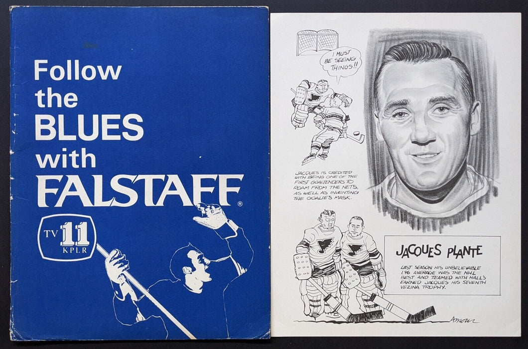 1969 Full Set of 30 St. Louis Blues Promotional Prints Falstaff Beer NHL VTG