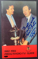 1982-1983 Chicago Blackhawks Pierre Pilote Signed Media Guide NHL HOF Vintage