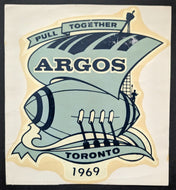 1969 Vintage Unused CFL Football Toronto Argonauts Helmet Decal Sticker Canadian
