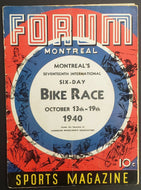 1940 Montreal Forum 6 Day Bike Race Program Sports Magazine Vintage Torchy Peden
