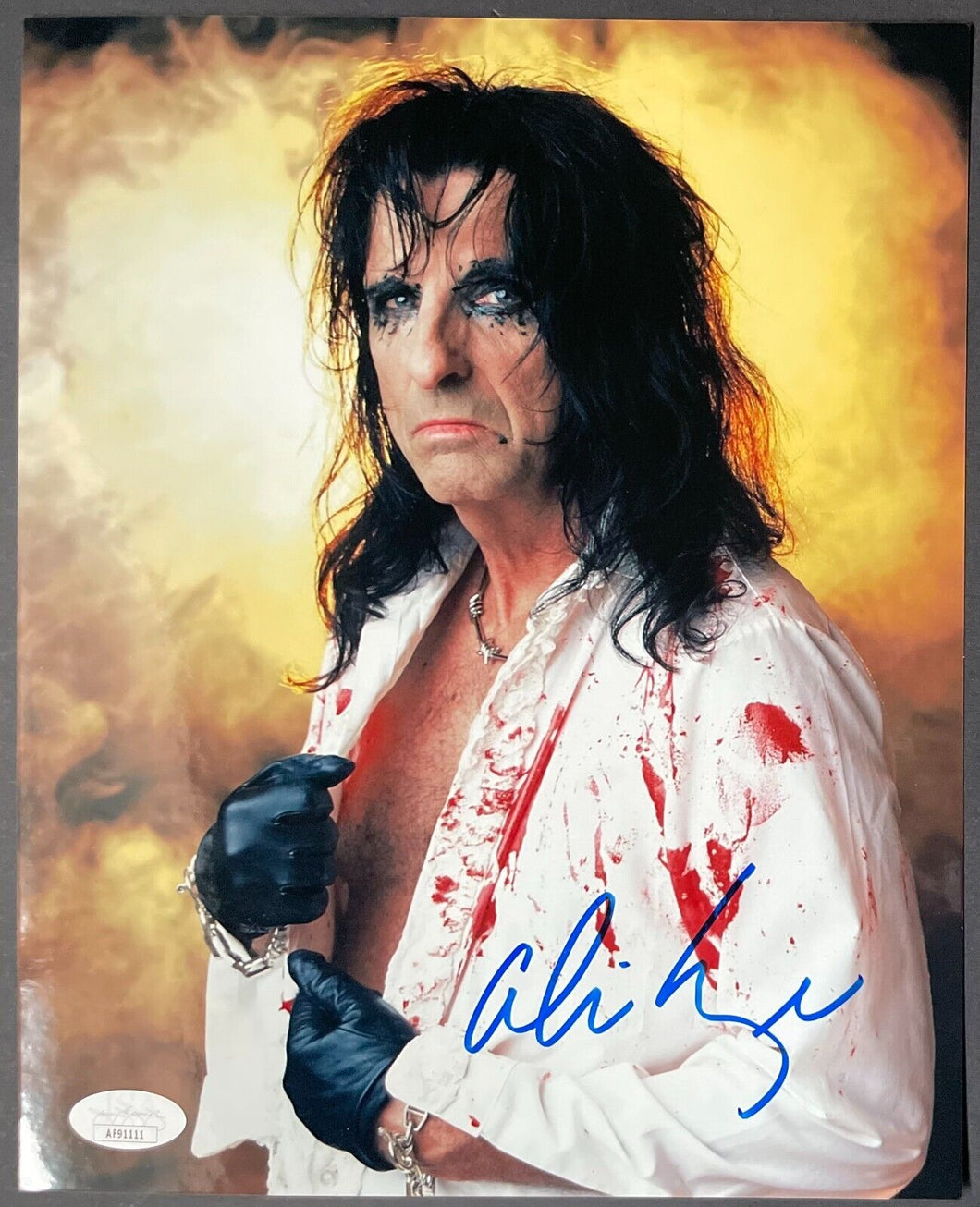 Alice Cooper Autographed Signed Color Photo JSA COA Rock Music Vintage