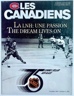 1991 Historic NHL Opening Night 75th Season Program Montreal Canadiens Toronto