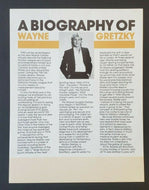 1983 Wayne Gretzky Fan Club Biography NHL Hockey The Great One Kings Oilers