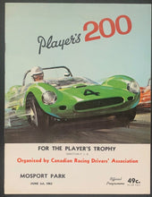 Load image into Gallery viewer, 1963 Mosport Players 200 Formula Race Program Chuck Daigh Vintage Roger Penske
