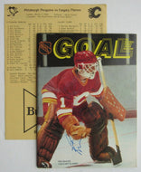 1982 Pittsburgh Civic Centre NHL Hockey Program Signed Flames Goalie Pat Riggin