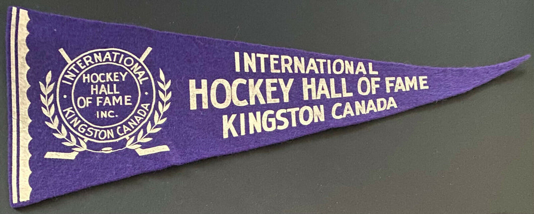 1950's International Hockey Hall Of Fame Kingston Very Rare Felt Pennant