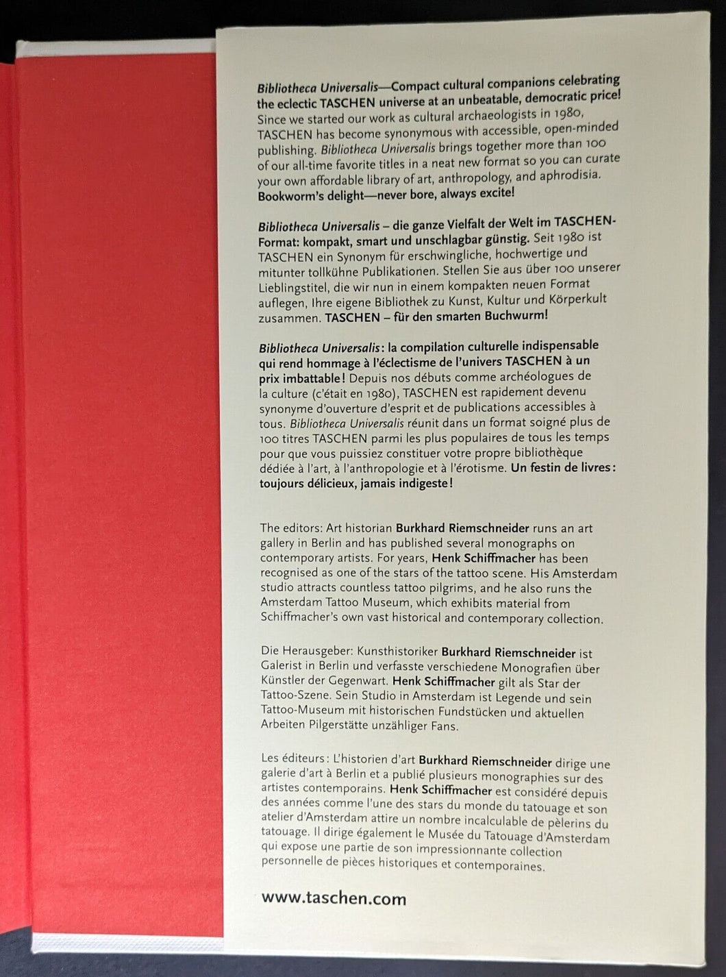 Taschen's 1000 Tattoos Hardcover Book Henk Schiffmacher Burkhard Riemschneider