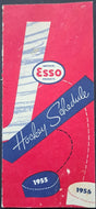 1955/1956 NHL Pocket Schedule Issued by Esso Hockey Vintage NHL Scored