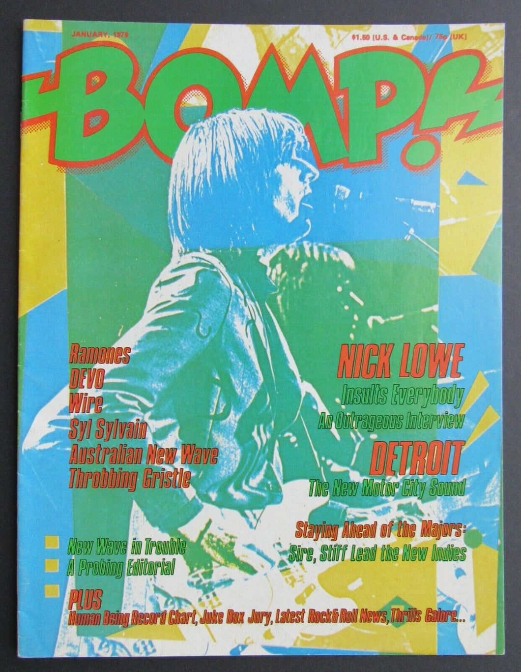 1979 January Vintage Issue BOMP! Punk Rock Magazine - Ramones Devo Wire LOAs