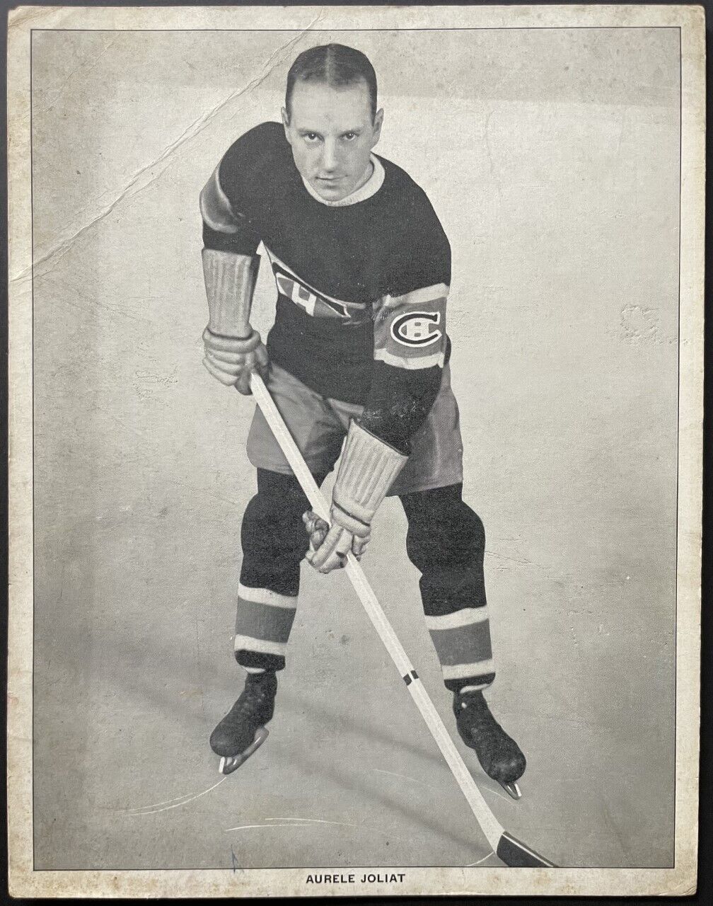 1933-34 World Wide Gum Ice Kings V357 Premium Photo Aurele Joliat Canadiens