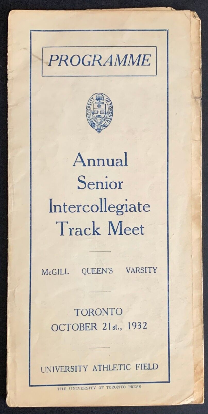 1932 University Track Meet Program Toronto McGill Queens Hosts Vintage Canada