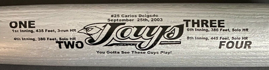 2003 MLB Promotional Baseball Bat Carlos Delgado 4HR Game Toronto Blue Jays Coke