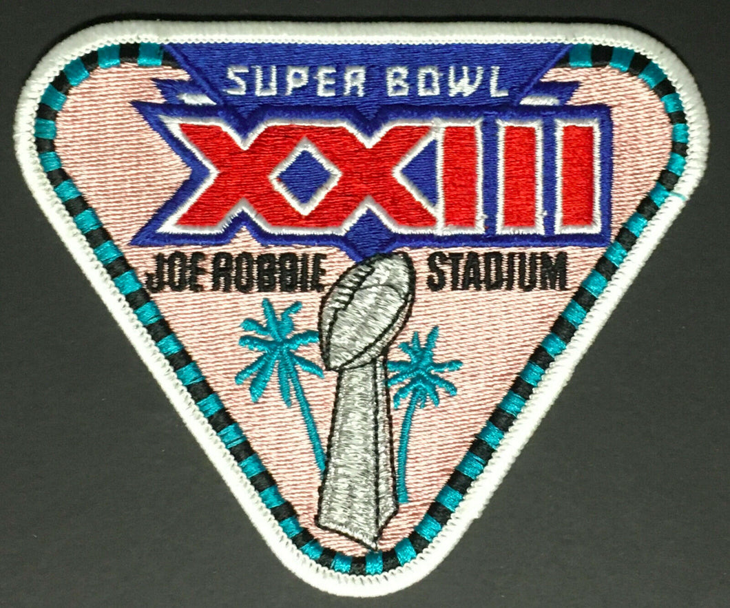 Super Bowl XXIII Jersey Patch Vintage NFL Crest 1989 Miami Joe Robbie Stadium