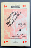 1977 Canadian Heavyweight Championship Boxing Program Chuvalo vs Felstein VTG