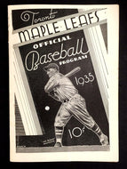 1935 International Baseball IL Toronto Maple Leafs v Montreal Royals Program